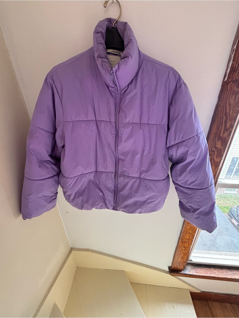 a new day Lavender Purple Puffer Jacket - Women's Short Boxy Coat